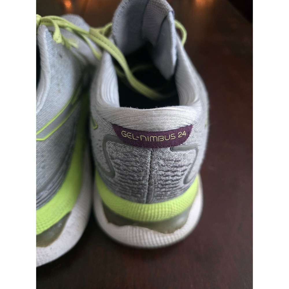 ASICS Gel Nimbus 24 Running Shoes Women's Gray Neon Size 6.5 - Picture 6 of 8